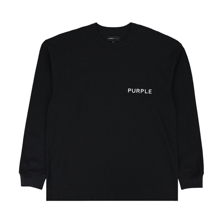 PURPLE BRAND Textured Jersey Long-Sleeve Tee 'Black'