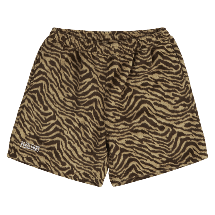 Pleasures Breaker Fuzzy Stripe Shorts 'Tan'