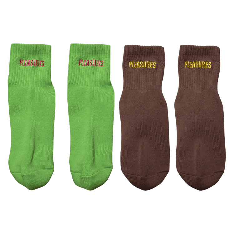 Pleasures Socks (2 Pack) 'Green/Brown'