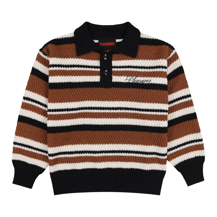 Pleasures Cooper Polo Sweater 'Brown'