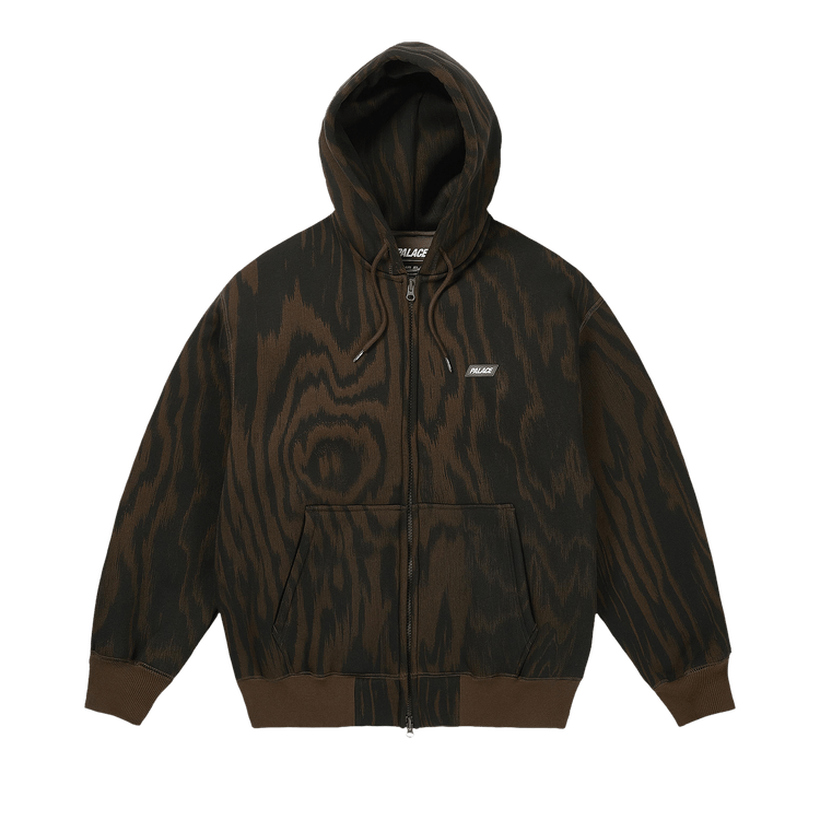 Palace Thermal Bonded Zip Hood 'Woodprint'