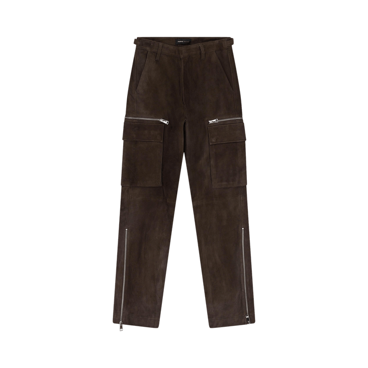 PURPLE BRAND Suede Zip Cargo Pant 'Brown'