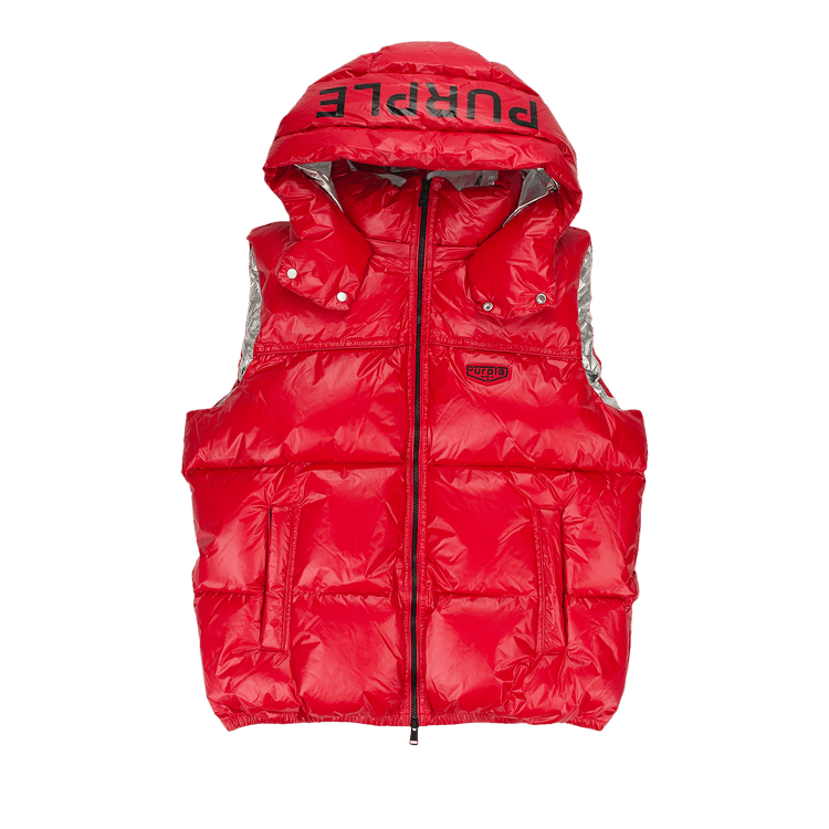 PURPLE BRAND Nylon Puffer Vest 'Red'
