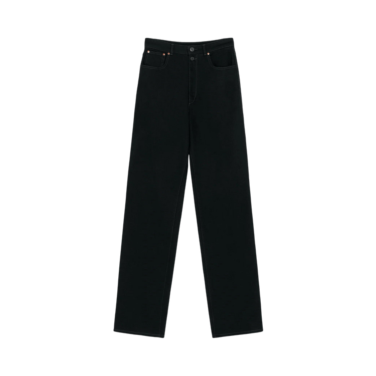 Lemaire High Waisted Straight Pants 'Black'