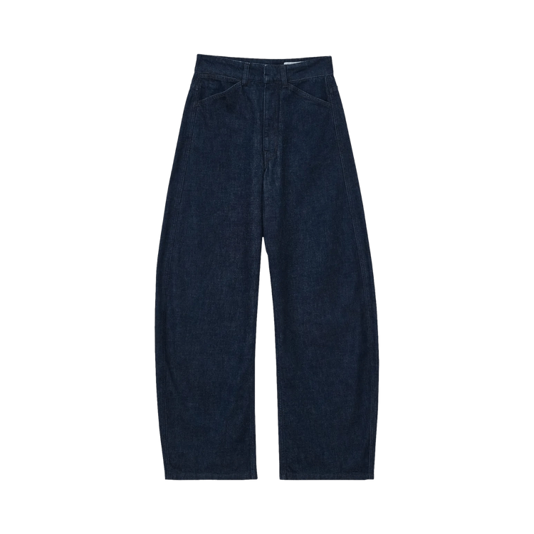 Lemaire High Waisted Curved Pants 'Denim Indigo'