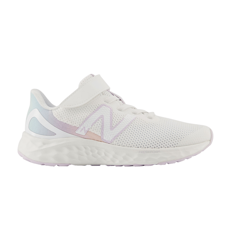 New Balance Fresh Foam Arishi v4 Bungee Lace Top Strap Little Kid Wide 'White Taro'