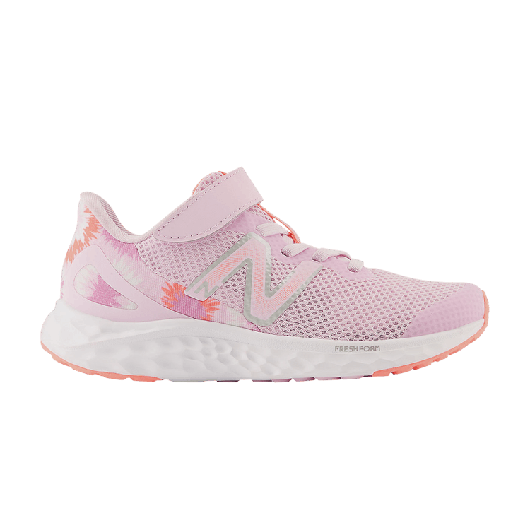 New Balance Fresh Foam Arishi v4 Bungee Lace Top Strap Little Kid Wide 'Raspberry Tie-Dye'