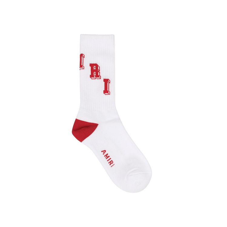 Amiri Red Collegiate Tube Socks 'White'
