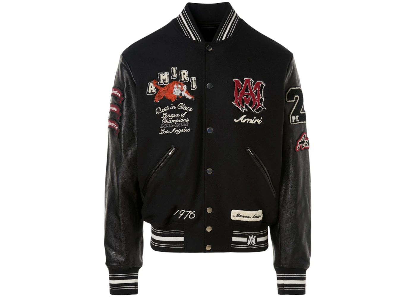 AMIRI Vintage Patch Varsity Jacket Black