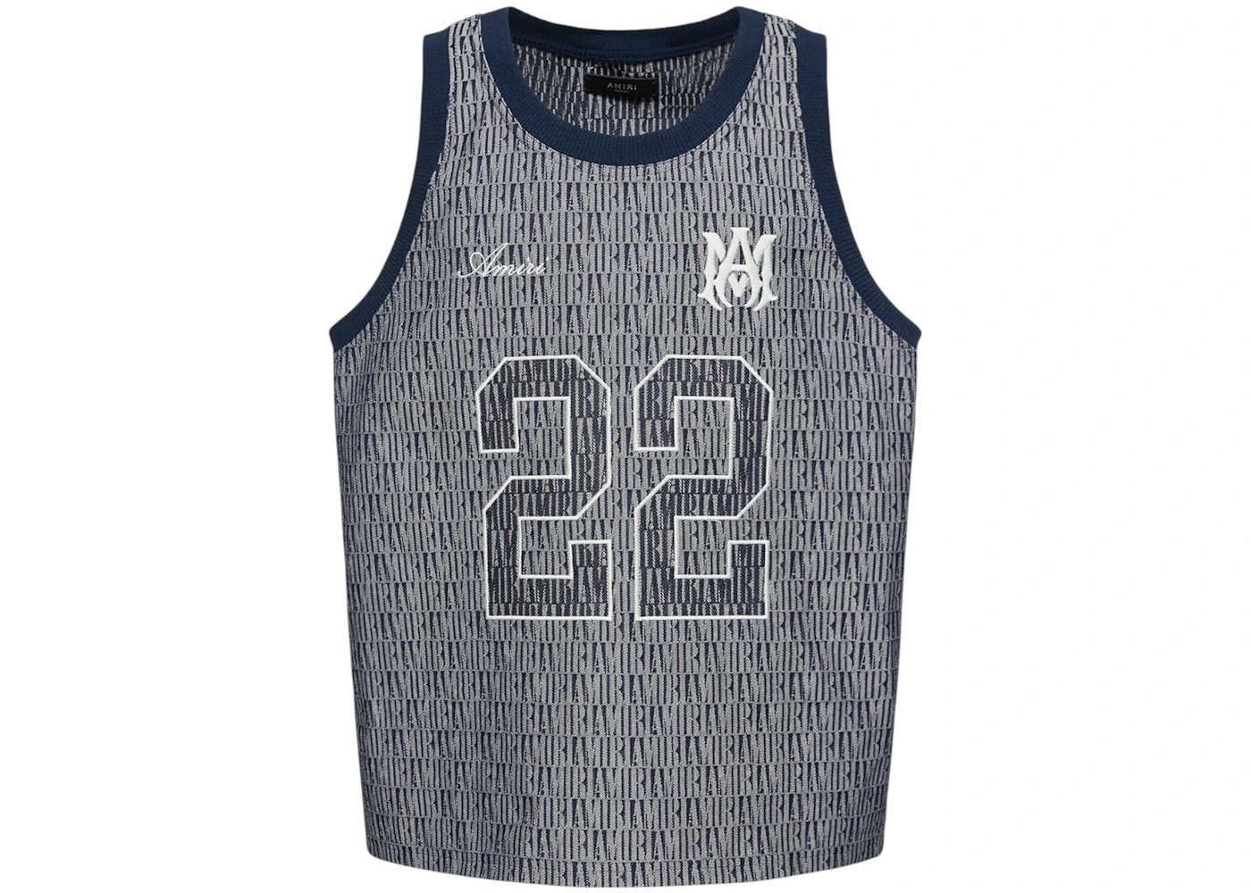 AMIRI Jacquard Basketball Jersey Washed Indigo