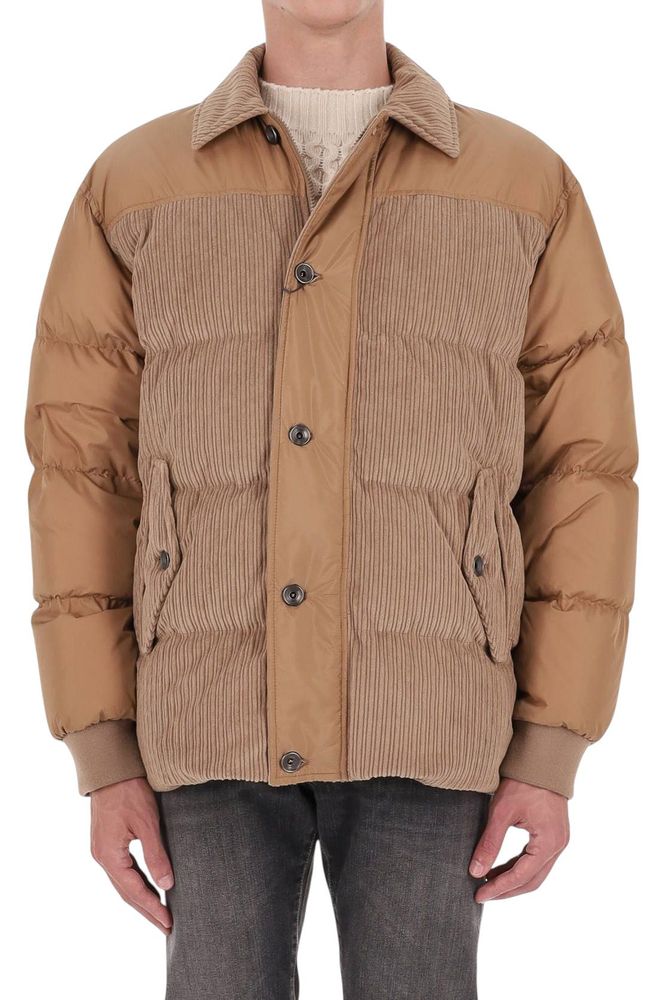 Herno Corduroy-Panelled Buttoned Jacket