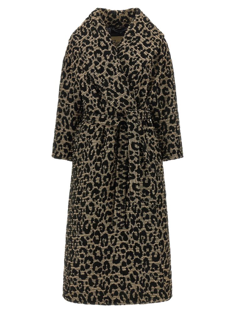 Herno Leo Animal-Jacquard Belted Coat