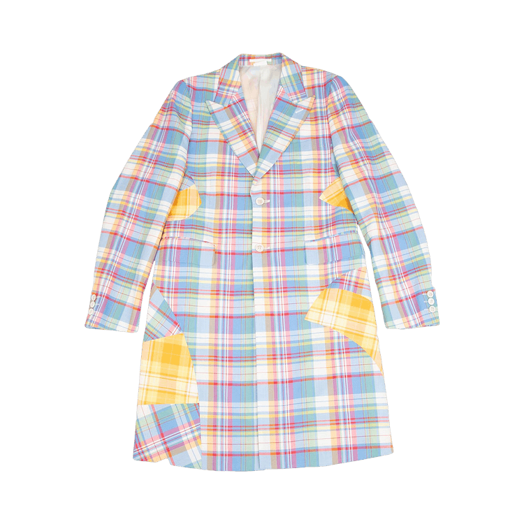 Comme des Garçons Other Plaid Patterns Wool Coat 'Blue/Yellow'