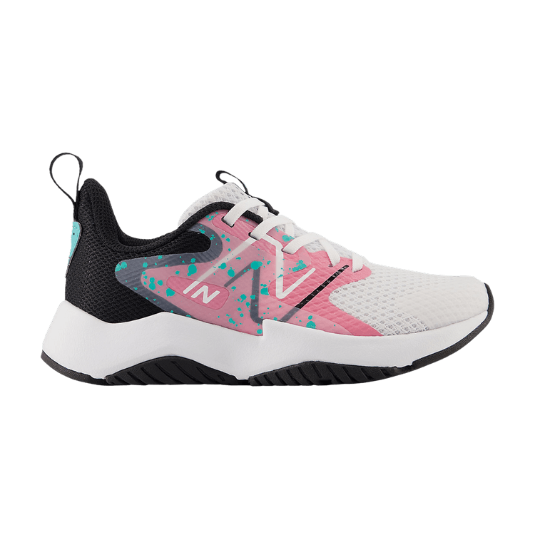 New Balance Rave Run v2 Little Kid 'White Real Pink Paint Splatter'