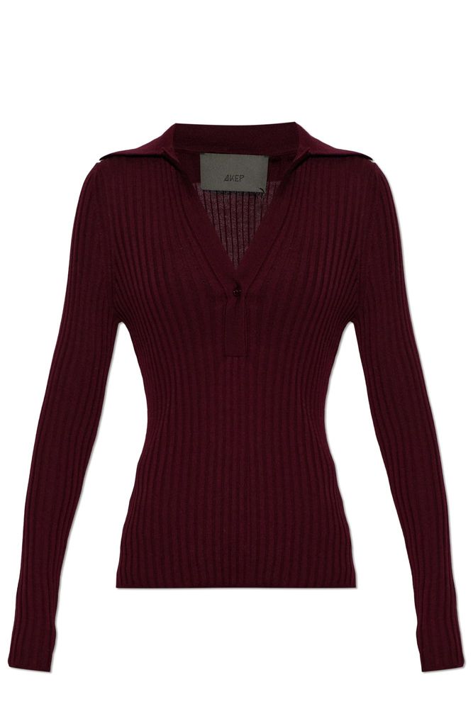 Akep Ribbed Polo Knitted Sweater