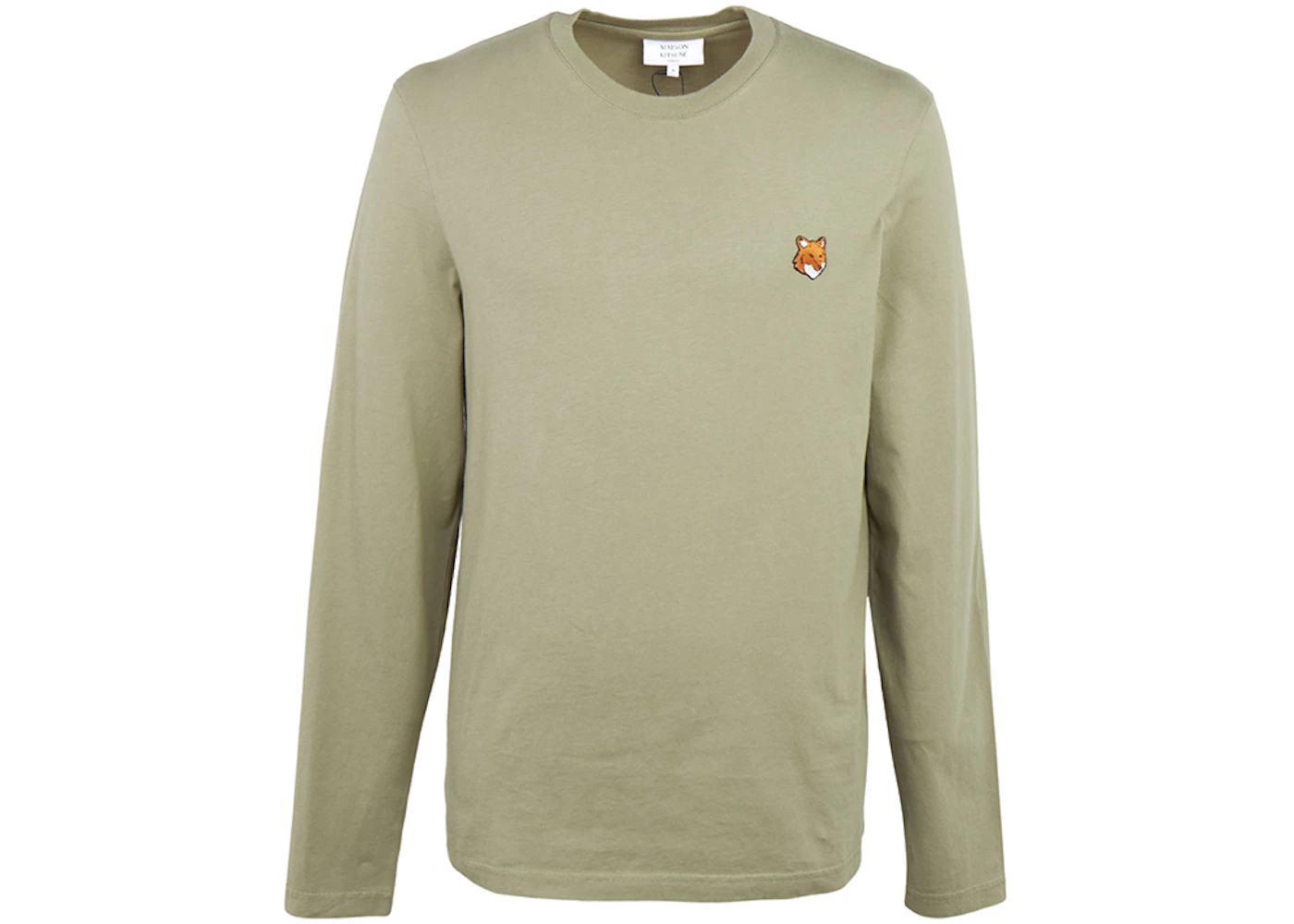 Maison Kitsune Fox Head Long Sleeve T-shirt Green