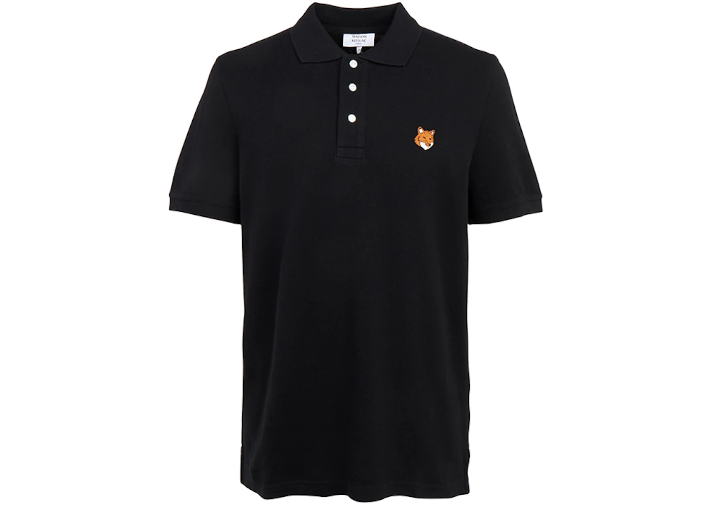 Maison Kitsune Fox Head Collar Short Sleeve T-shirt Black