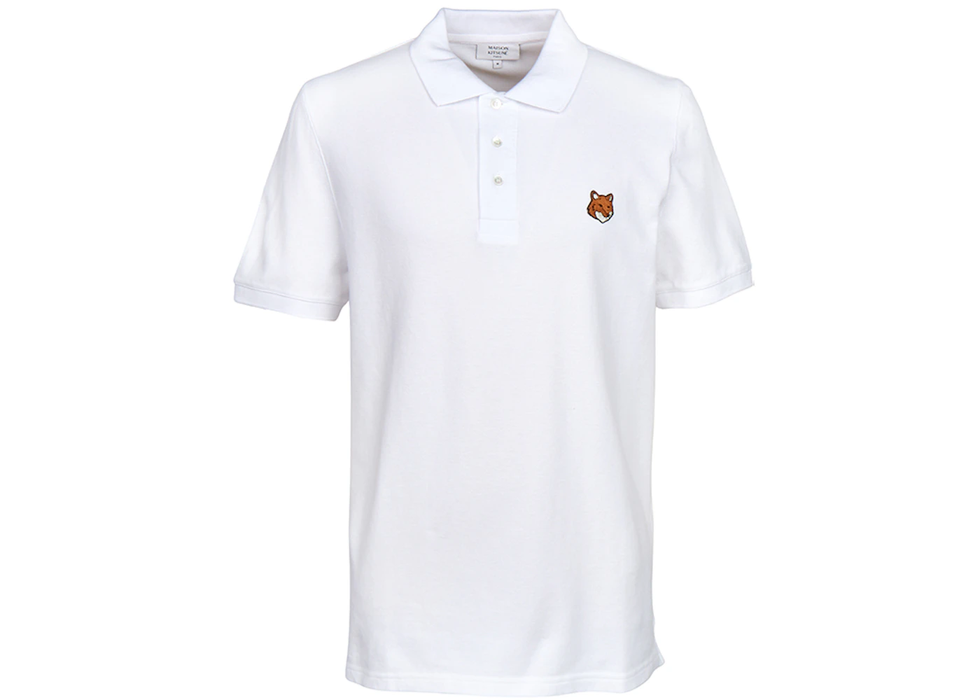 Maison Kitsune Fox Head Collar Short Sleeve T-shirt White