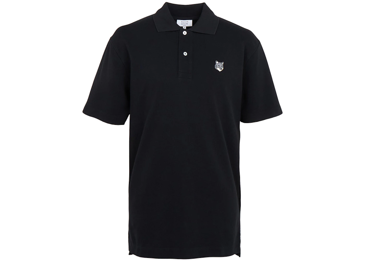 Maison Kitsune Fox Head Collar Short Sleeve T-shirt Black