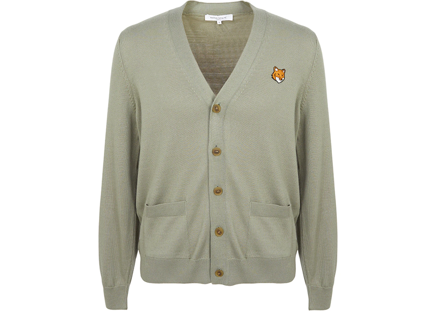Maison Kitsune Fox Head Cardigan Cardigan Khaki