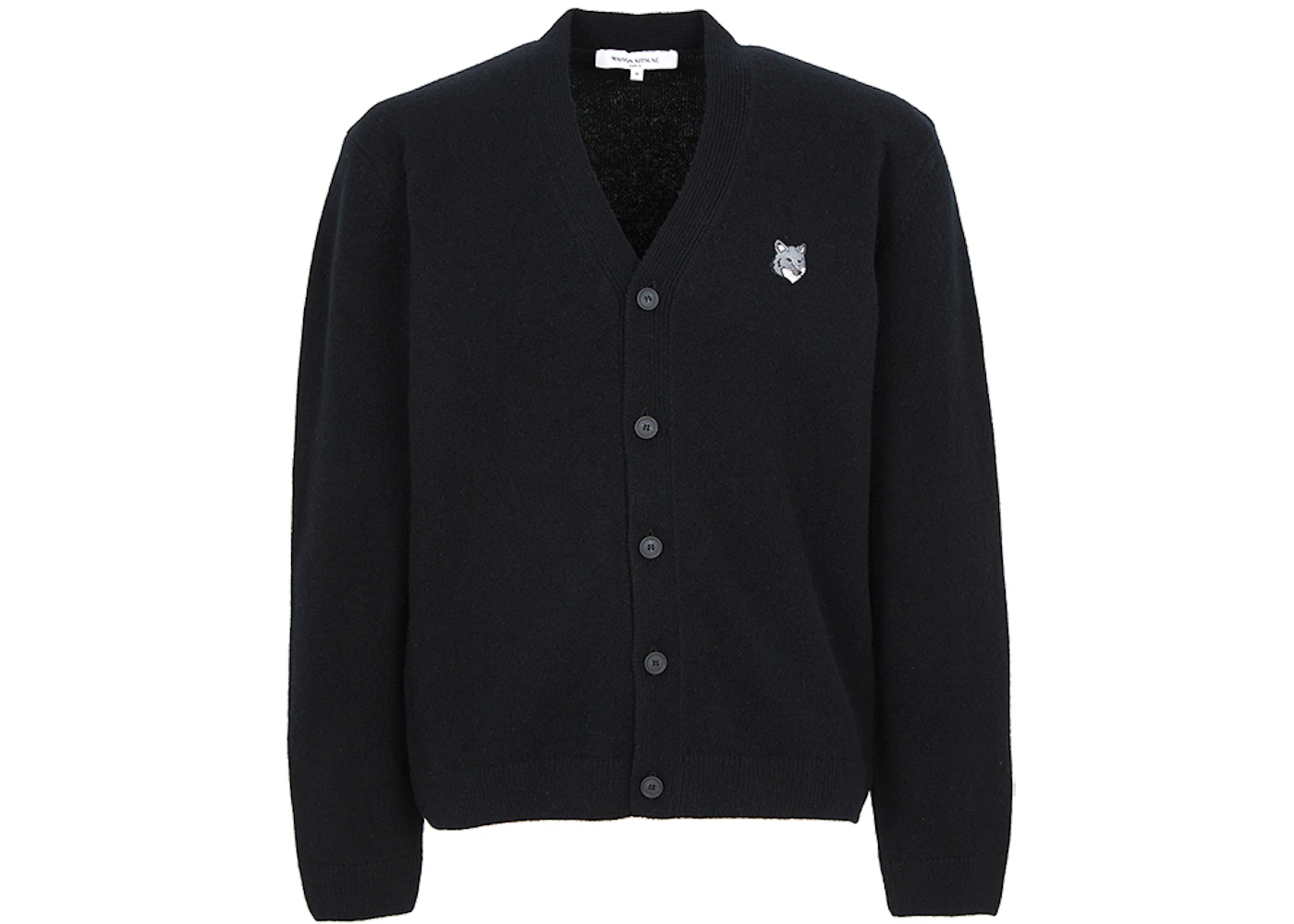 Maison Kitsune Fox Head Cardigan Black