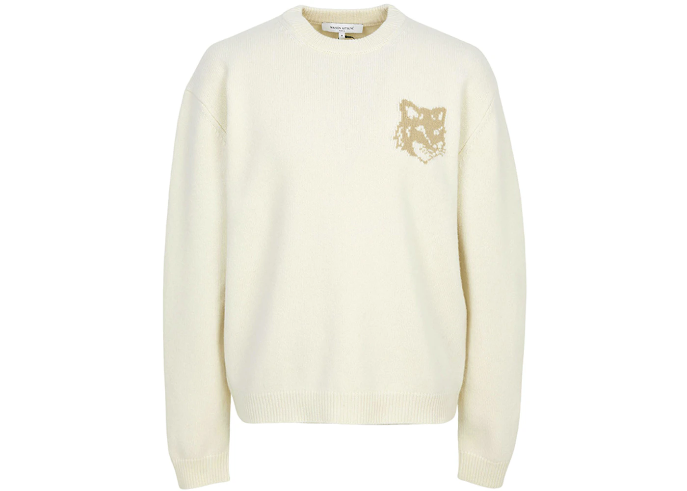 Maison Kitsune Fox Head Knit Sweater Ivory