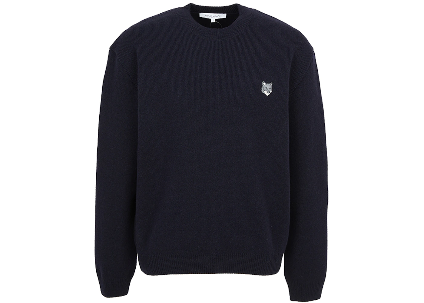 Maison Kitsune Fox Head Knit Sweater Navy