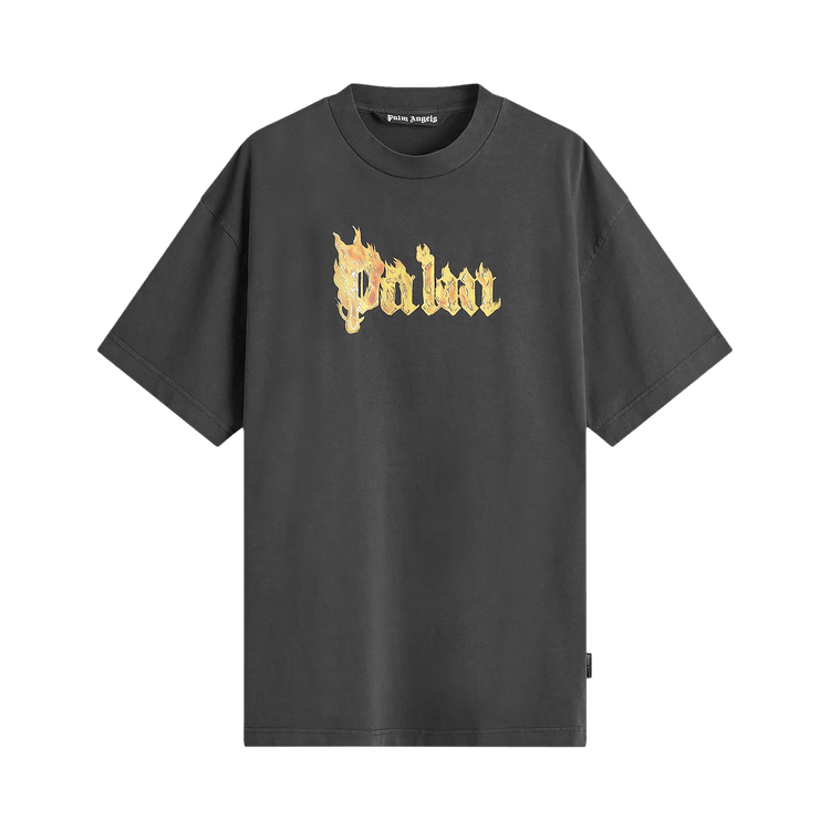 Palm Angels Burning Logo Tee 'Black/Gold'
