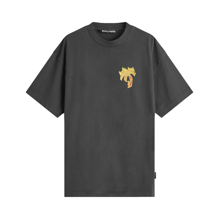 Palm Angels Burning Palm Over Tee 'Black/Gold'