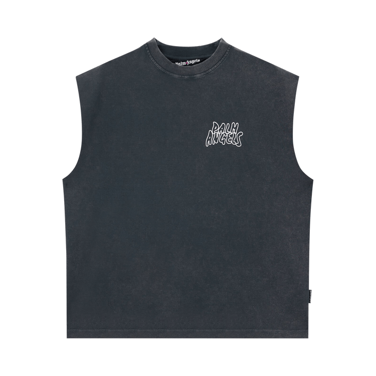 Palm Angels Palm Leaf Distressed Tank 'Black/Multicolor'