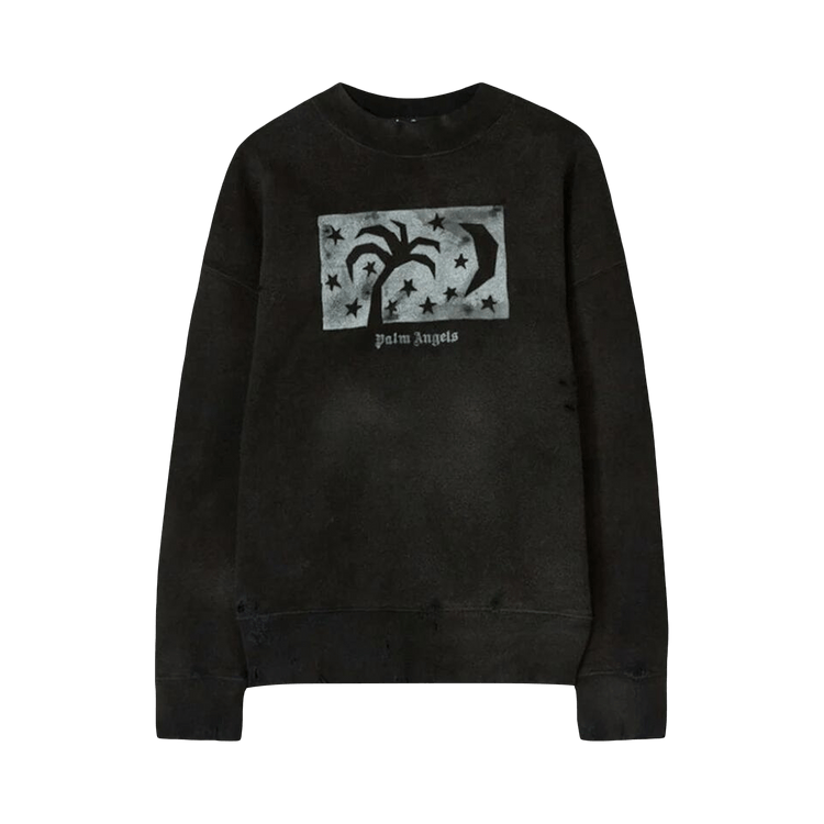 Palm Angels Garment Dye Nightsky Sweatshirt 'Black/Silver'