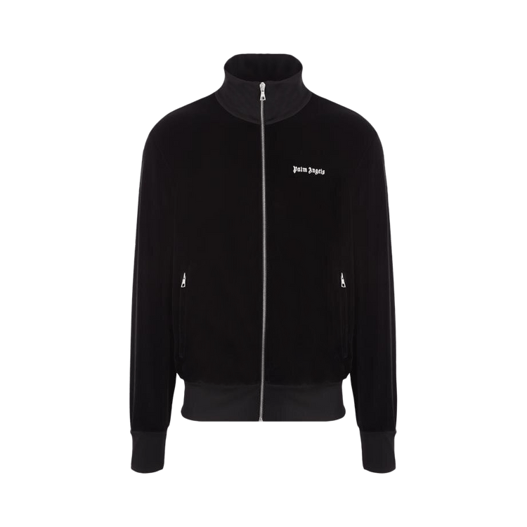 Palm Angels Velvet Track Jacket 'Black/White'