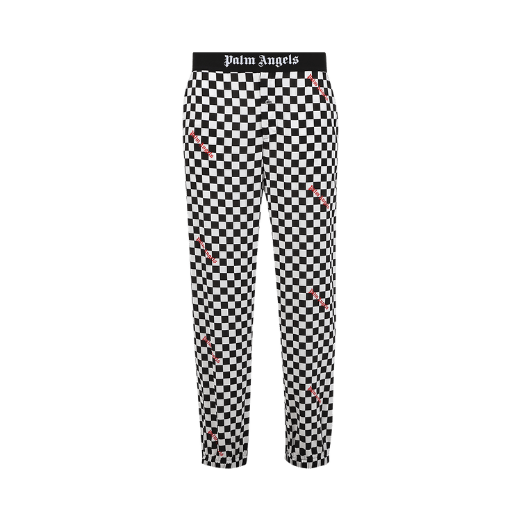 Palm Angels Damier Print Easy Pants 'Black/Red'