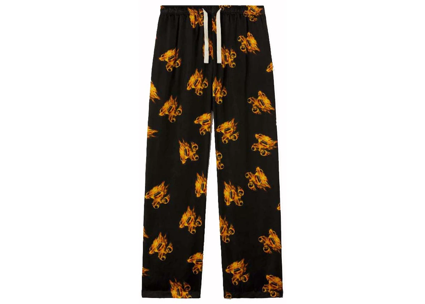 Palm Angels Burning Monogram Loose Pants Black/Gold