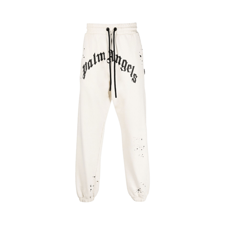 Palm Angels GD Glittered Logo Sweatpants 'Off White'