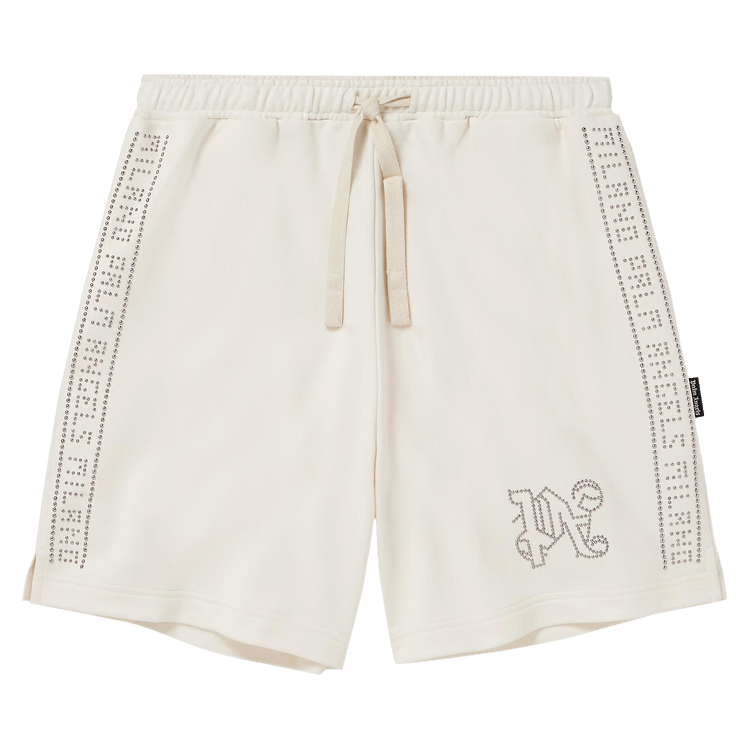Palm Angels Monogram Stud Sweatshorts 'Ivory'