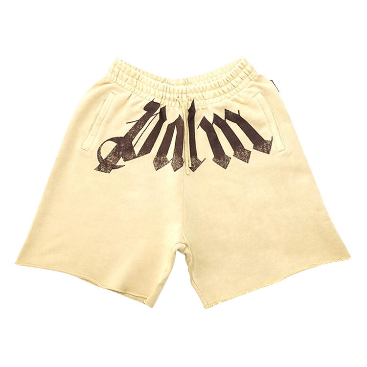 Palm Angels Big Waist Logo Sweatshorts 'Beige/Brown'