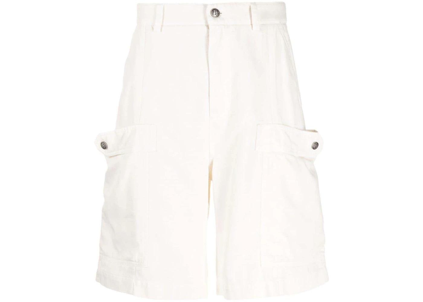 Palm Angels Lyocell-Cotton Blend Cargo Shorts Off White