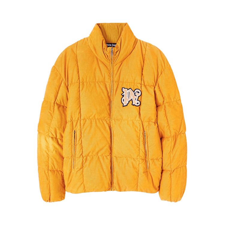 Palm Angels Monogram Corduroy Down Jacket 'Light Orange'