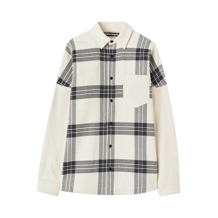 Palm Angels Logo Check Overshirt 'Off White/Anthracite'