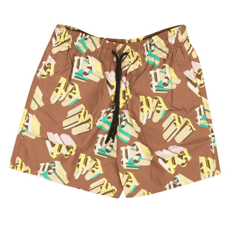 Palm Angels x Vilebrequin Monogram Swimwear 'Brown/Yellow'