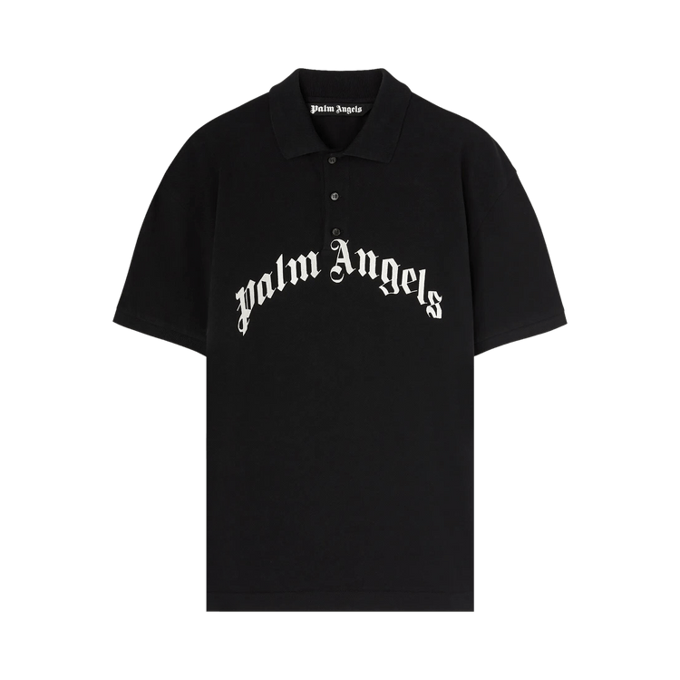 Palm Angels Curved Logo Polo 'Black/Off White'