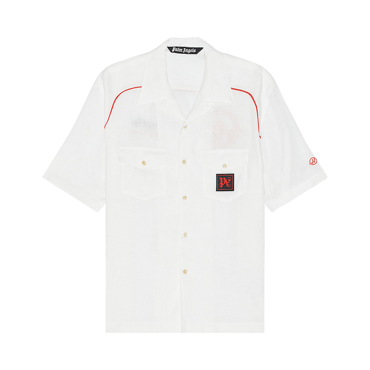 Palm Angels Bowling Shirt 'Off White/Red'