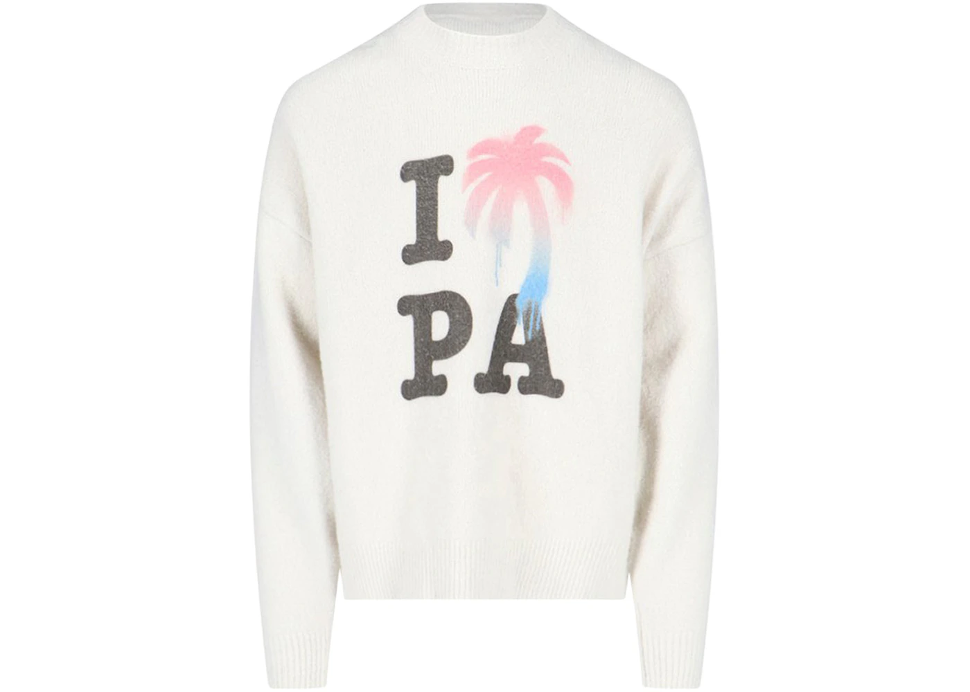 Palm Angels I Love PA Knitted Crew Sweat Cream/Multi