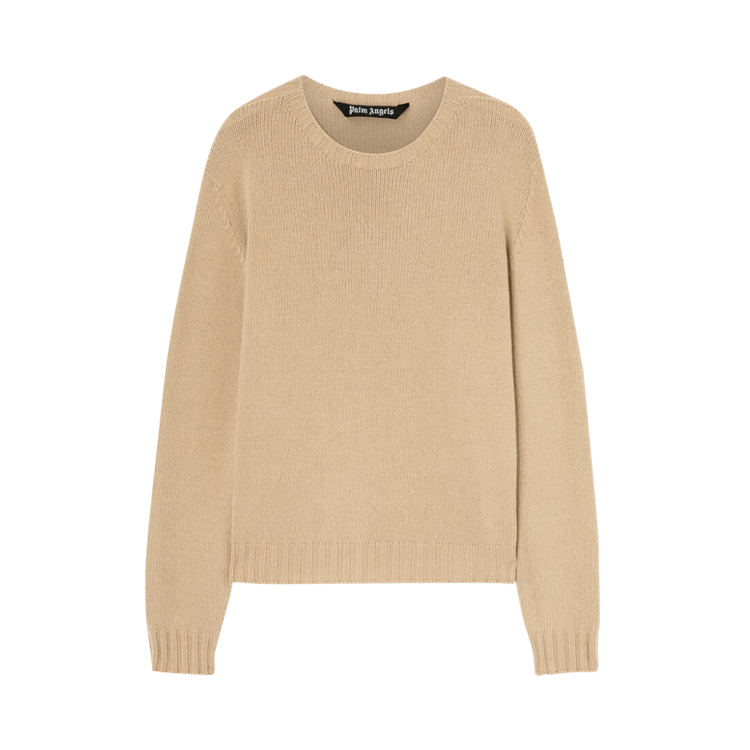 Palm Angels Curved Logo Sweater 'Beige/White'