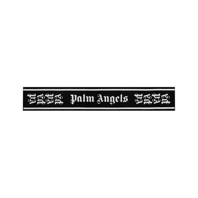 Palm Angels Gothic Monogram Scarf 'Black/White'
