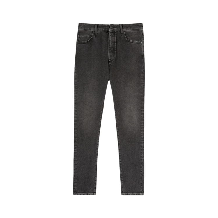 Palm Angels Back Logo 5 Pocket Denim 'Black/White'