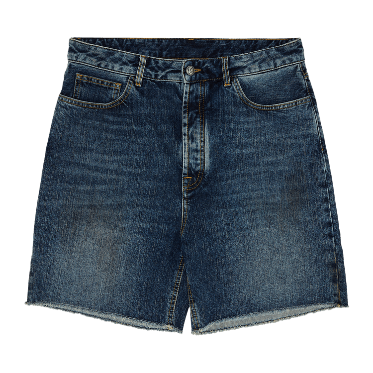 Palm Angels Curved Logo Denim Shorts 'Blue/Light Blue'