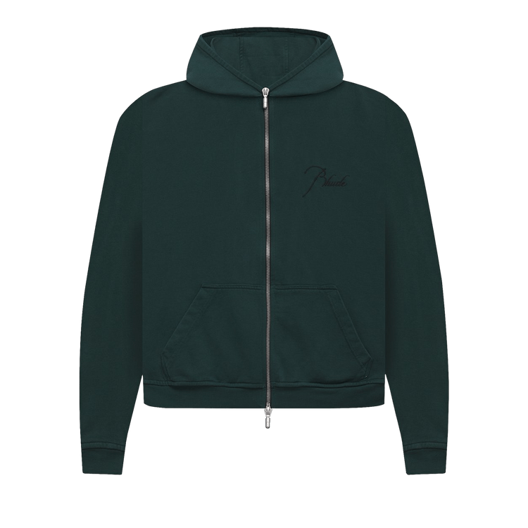 Rhude Full Zip Hoodie 'Emerald Green'