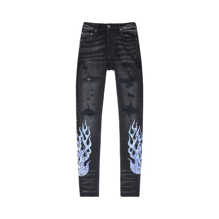 Amiri Bandana Flame Jean 'Aged Black Blue'